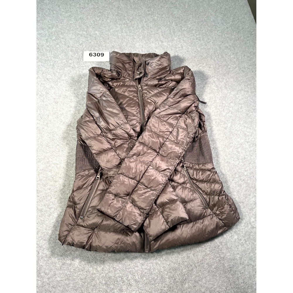 A.N.A A New Approach Packable Premium Down Puffer Jacket Womens L Brown Smocked